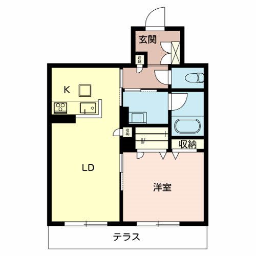 シャーメゾンさくらコート粟津 間取り図