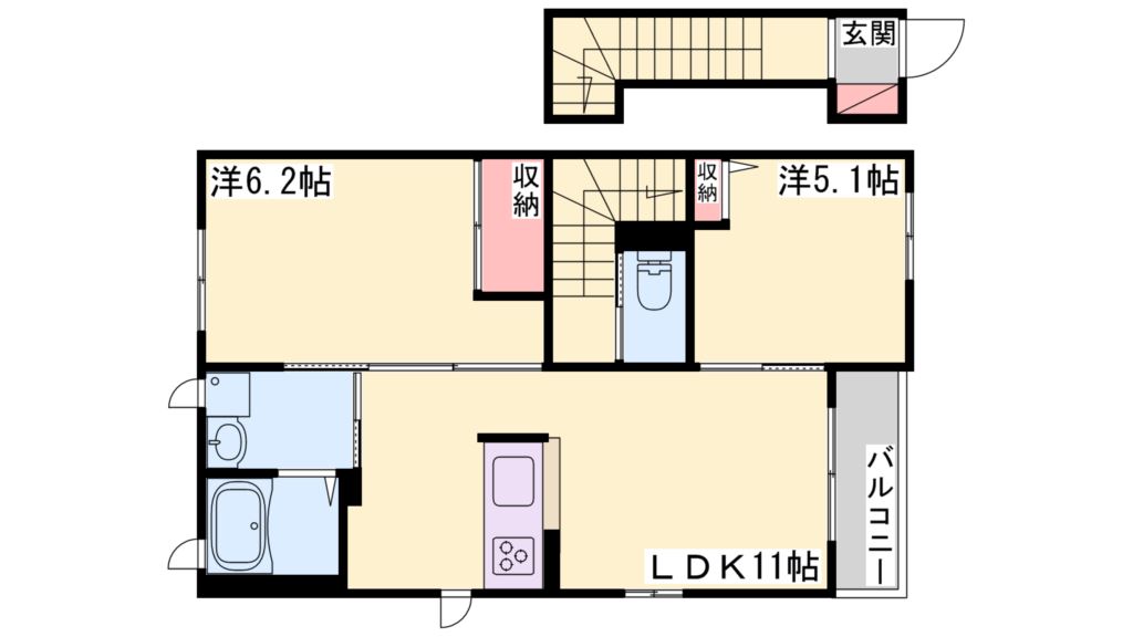 ベルクール加東　Ａ棟 間取り図
