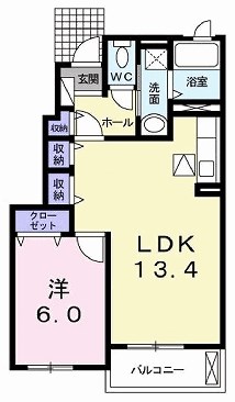 ソレイユ壱番館A 間取り図