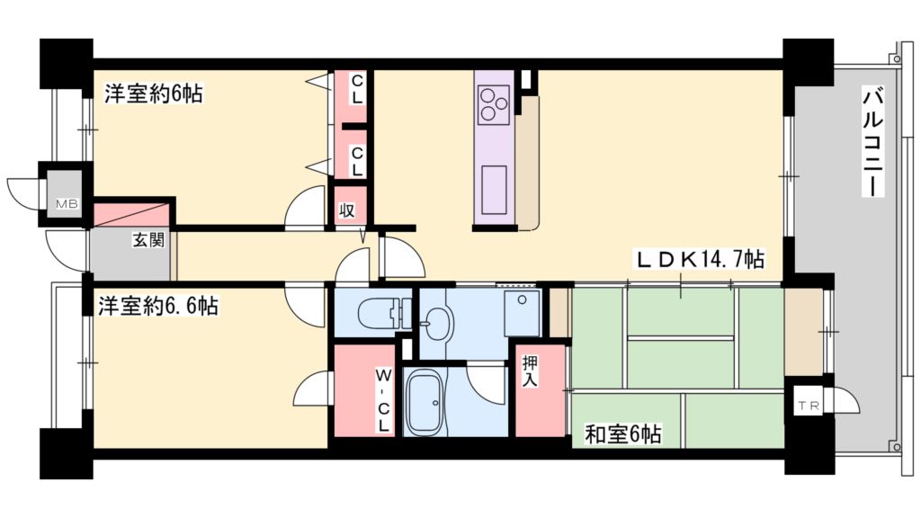リベール加古川プラザ弐号館 間取り図