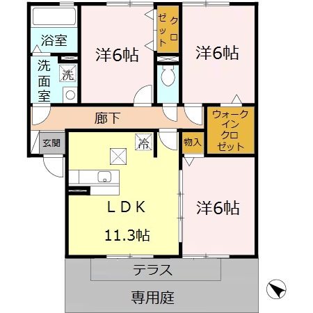 リジェールヒルＡ棟 間取り図