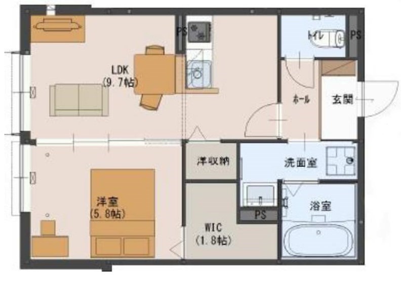 アメニティ古宮Ｂ棟 間取り図