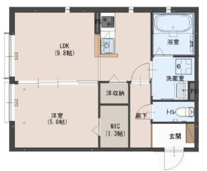 アメニティ古宮Ｂ棟 間取り図