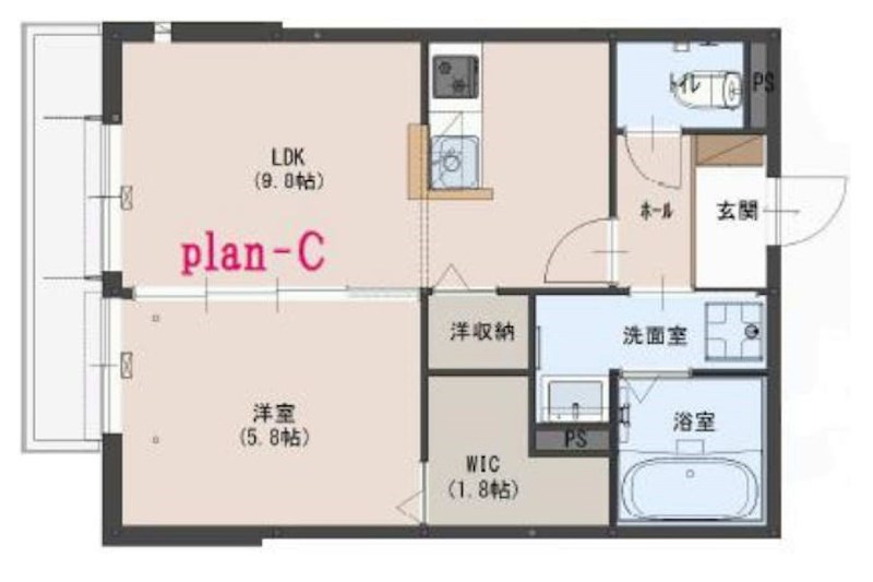 アメニティ古宮Ｂ棟 間取り図