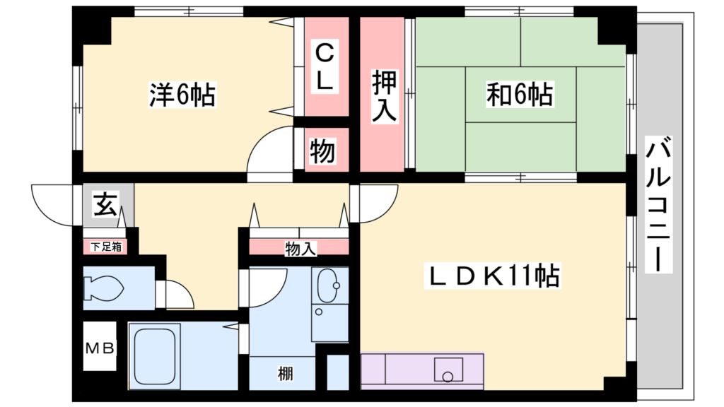 リディア山本壱番館 間取り図