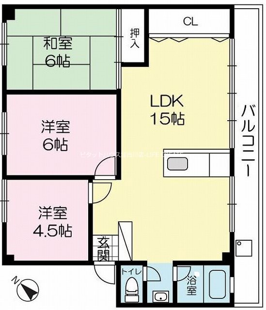 マンションリバ－サイド 間取り図