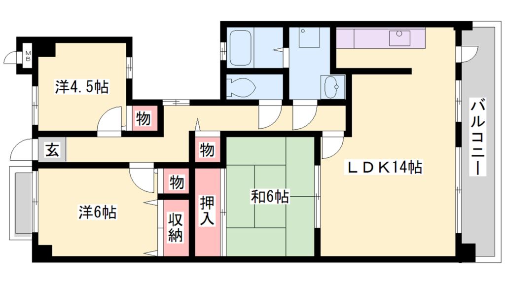 ハイツ東加古川 間取り図