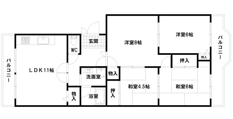 加古川鳩里団地2号棟 間取り図