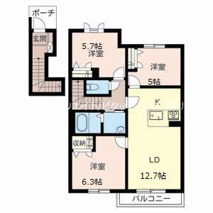 MAST COURT加古川南Ｂ棟 間取り図