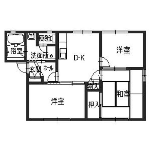 ヴィラ・シャンピニョンⅡF 間取り図