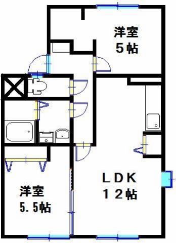ラメール高砂　B棟 間取り図