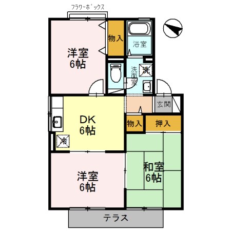 キャピタルコンフォール加古川　C棟 間取り図