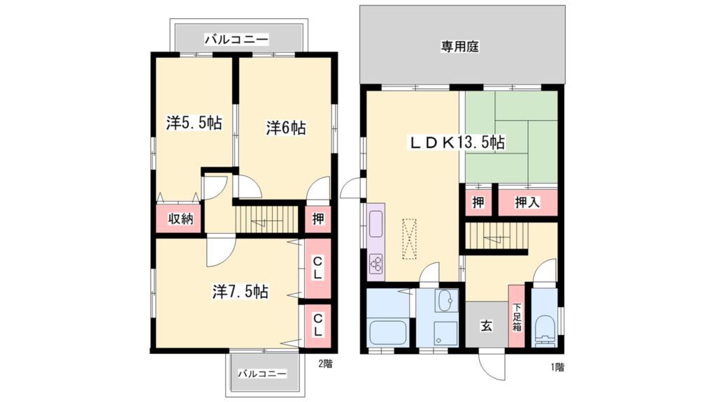 一色西貸家 間取り図