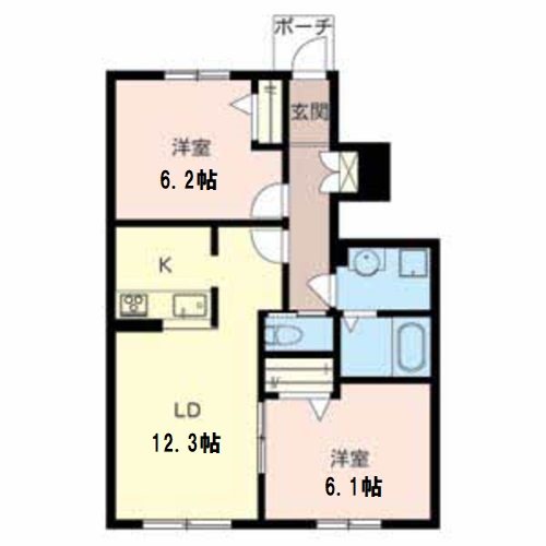 シャーメゾン宝殿Ｂ 間取り図
