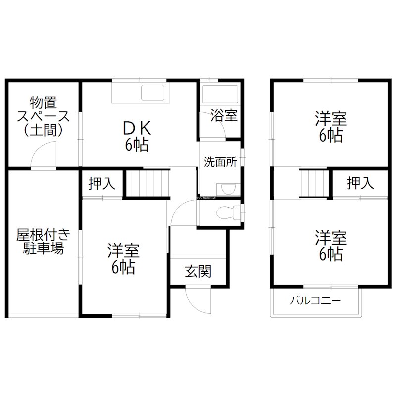 古田３丁目貸家 間取り図