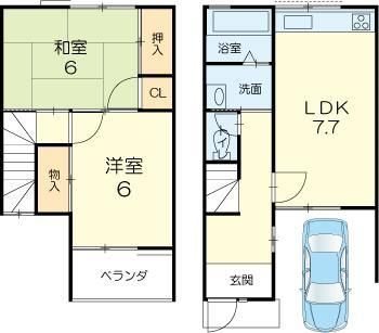 ロレーヌハイツ宝殿2&amp;times;4 間取り図
