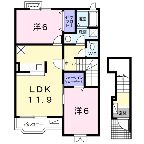グランディールⅡ-Ａ 間取り図