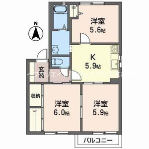 はぴねすハイツ喜田 間取り図