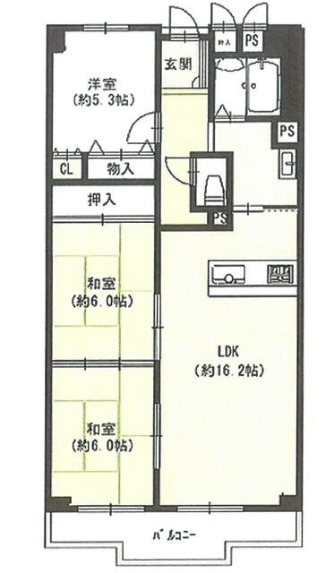 万葉ハイツ東加古川 間取り図