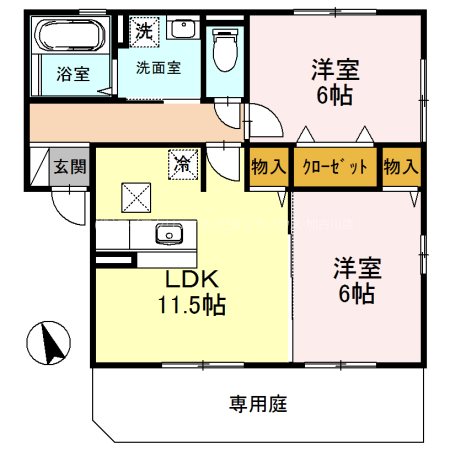 グリーンコーポ尾上の松 間取り図