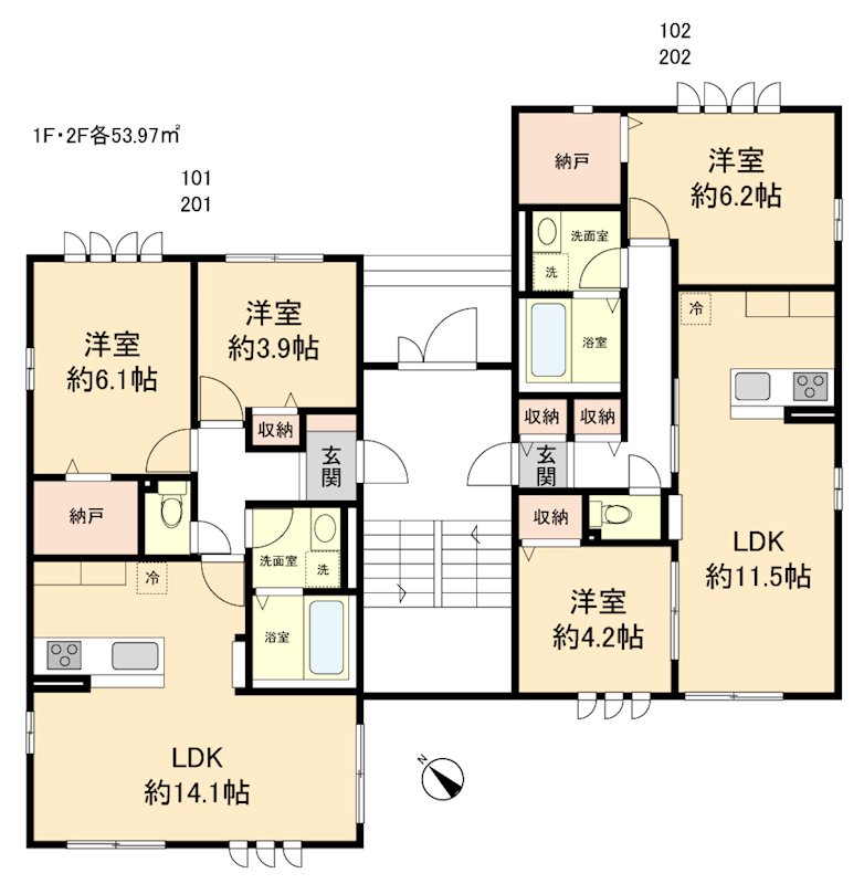 間取り ロランジュ山之上 間取り図