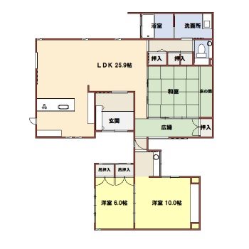 加古川町粟津貸家 間取り図
