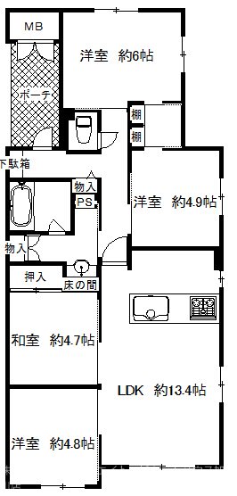 リベール明日都つつじ野 間取り図