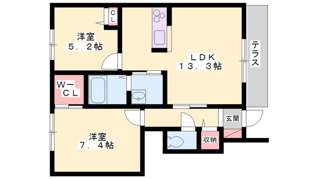 シャーメゾンロージーＢ 間取り図