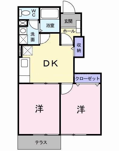 ゼクセル北野Ｂ 間取り図