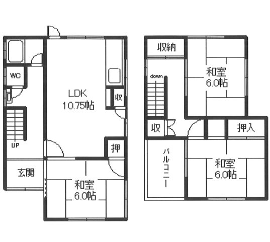 尾上町今福貸家 間取り図