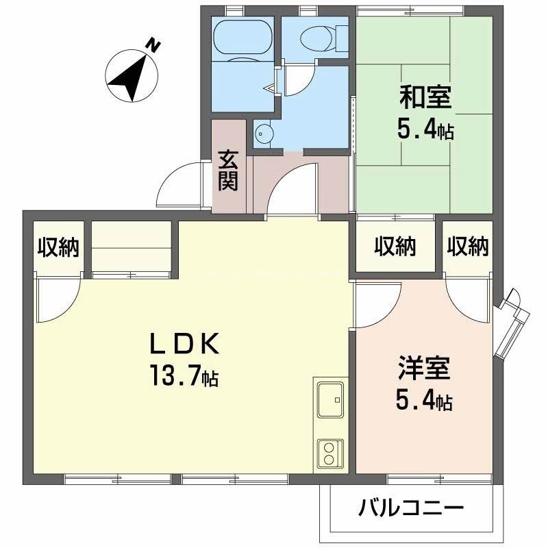 フレグランス粟津A 間取り図