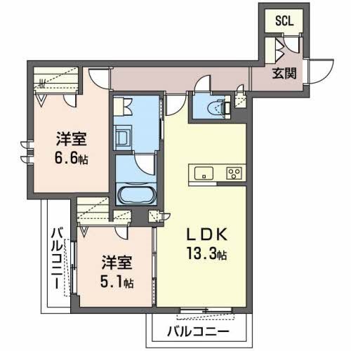 シャーメゾン　ソラ 間取り図
