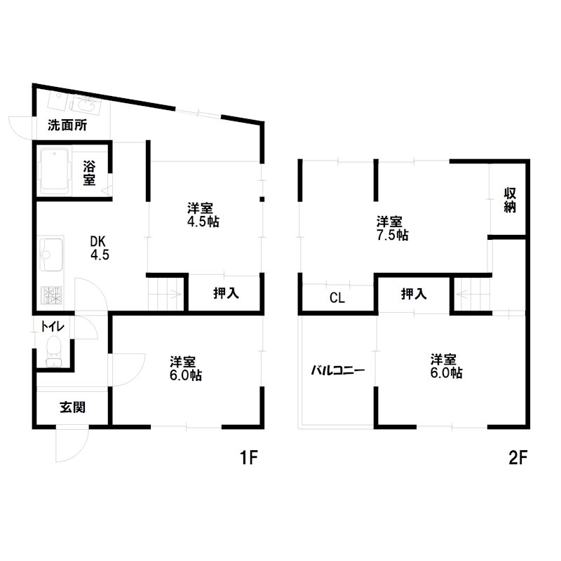 播磨町北野添　貸家 間取り図
