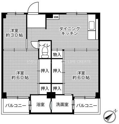 ビレッジハウス宮の前1号棟 間取り図