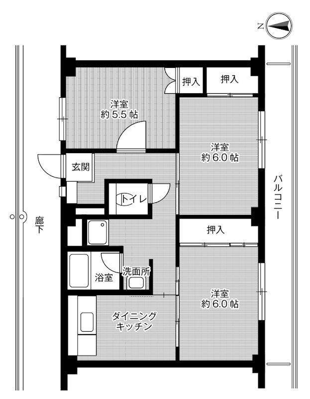ビレッジハウス尾上2号棟 間取り図