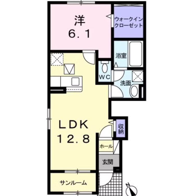 ヴィラクレスタ浜の宮Ⅰ 間取り図
