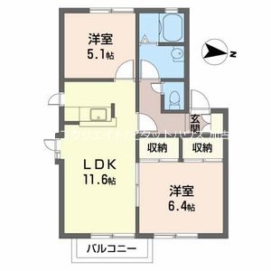 ディアス中筋Ａ 間取り図