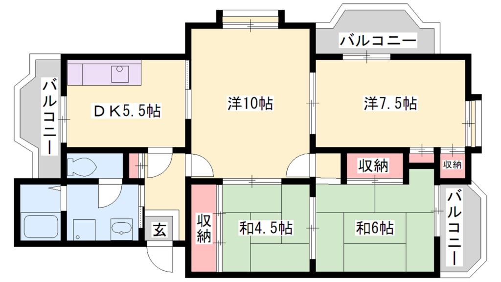 城の宮第二住宅　１４ 間取り図