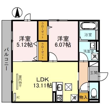 D-room天神　A棟 間取り図