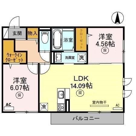 D-room天神　A棟 間取り図