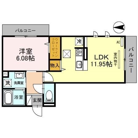 D-room天神　B棟 間取り図