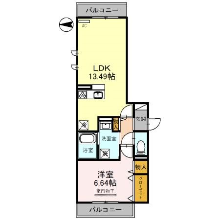 D-room天神　B棟 間取り図