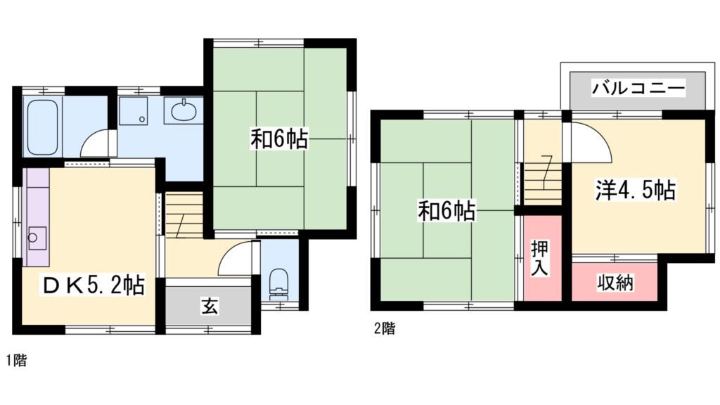 加古川町中津貸家 間取り図