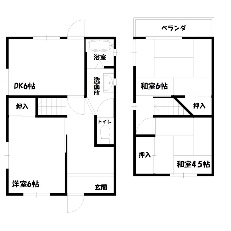 加古川町河原戸建 間取り図