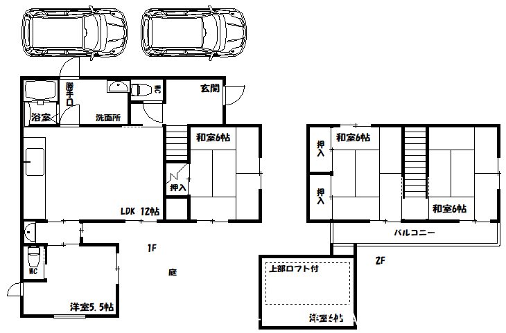 山手3丁目貸家 間取り図
