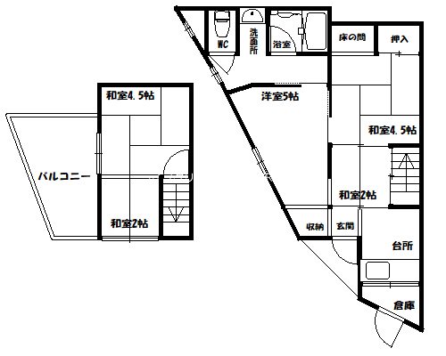 高砂町木曽町借家 間取り図