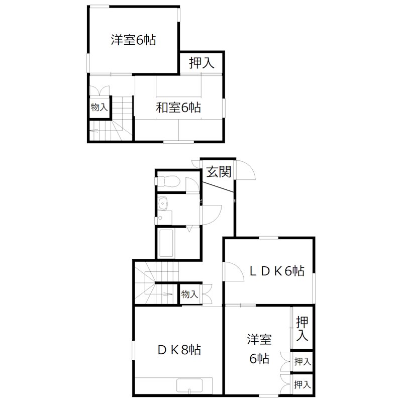 高砂4DK戸建 間取り図