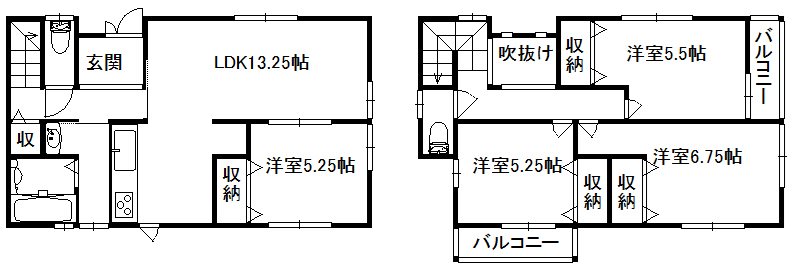 西河原　戸建賃貸 間取り図