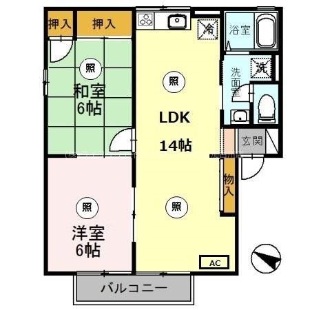 キャピタルコンフォール加古川　Ａ 間取り図