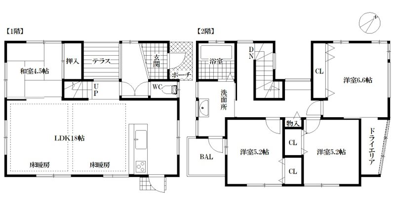 平岡町土山貸家 間取り図